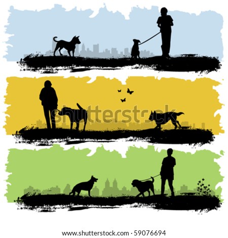 people with dog