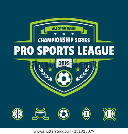 Sports athletic league event badge graphic logo emblem