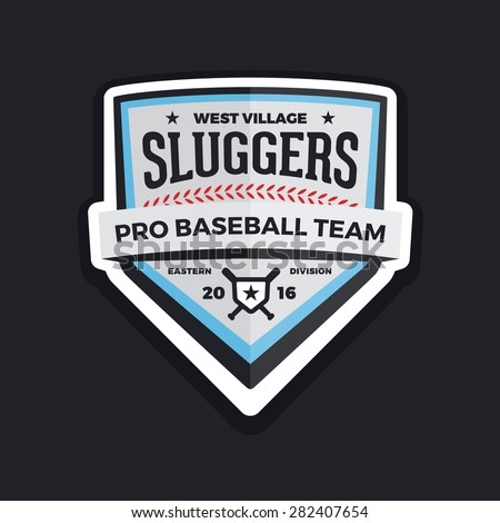 Baseball shield logo badge crest graphic with text