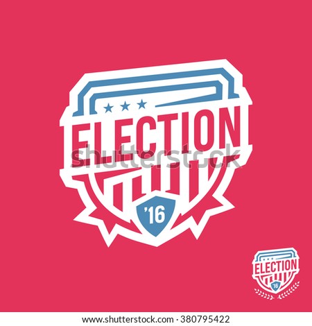 American election emblem badge logo with 2016 text