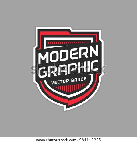 Modern shield badge vector graphic emblem logo design