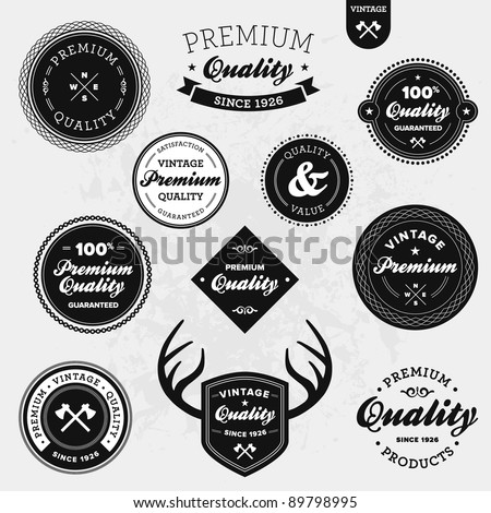 Set of vintage retro premium quality badges and labels