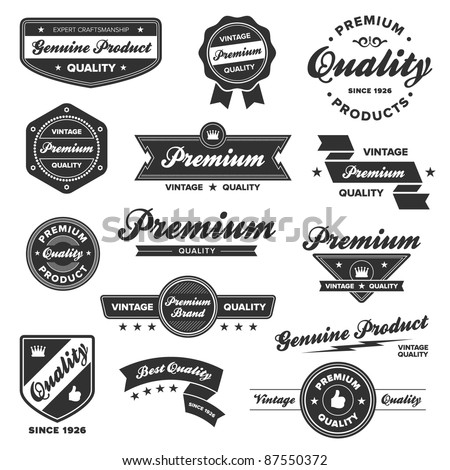 Set Of Vintage Retro Premium Quality Badges And Labels Stock Vector ...