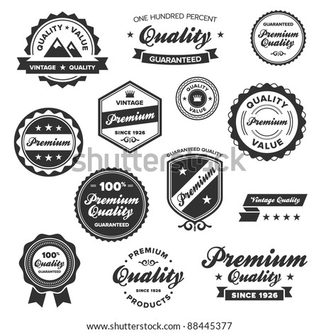 Set Of Vintage Retro Premium Quality Badges And Labels Stock Vector ...