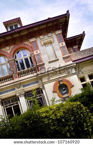Facade of a luxurious villa in Arcachon, France