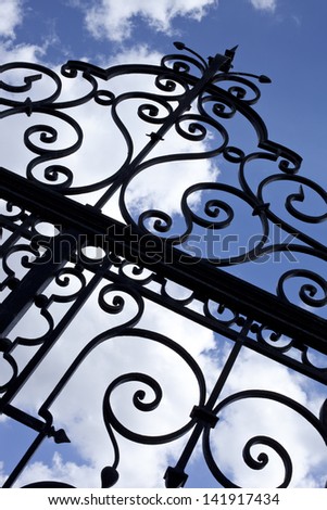 Wrought iron gate in a park