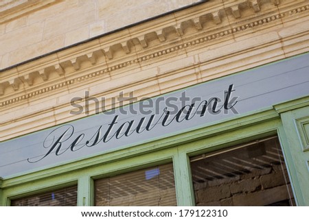 Facade of an old french restaurant