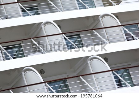 Cabins of a cruise ship