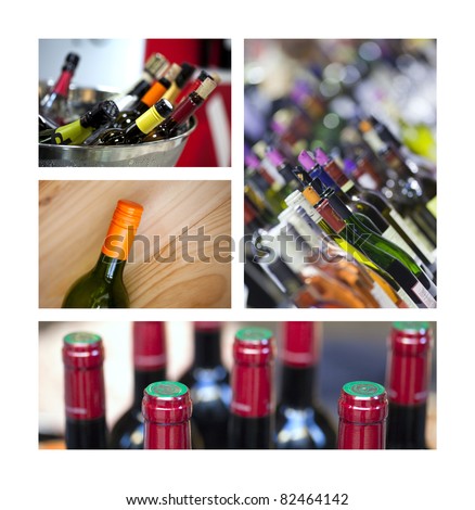 Bottles of red wine in a wine shop Stockfoto © 