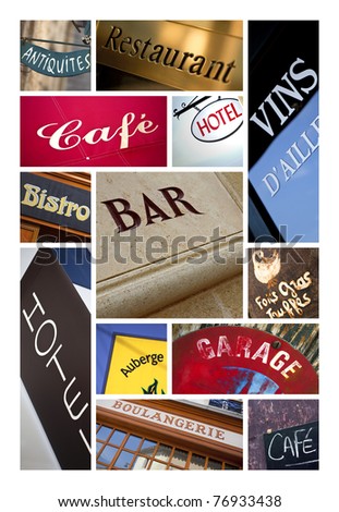 Commercial signs collage