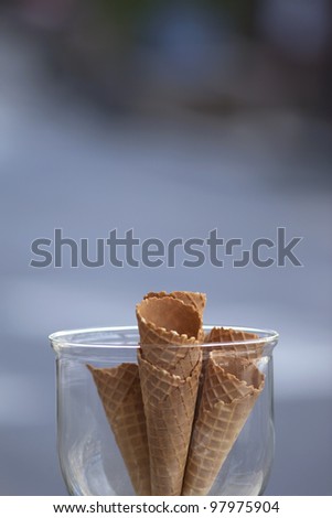 Ice cream cones in a glass jar