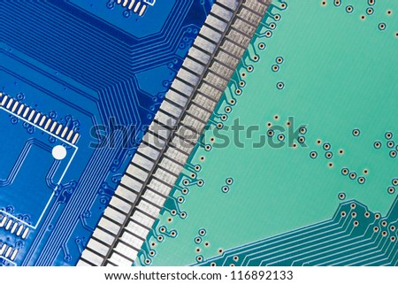 Computer RAM closeup.