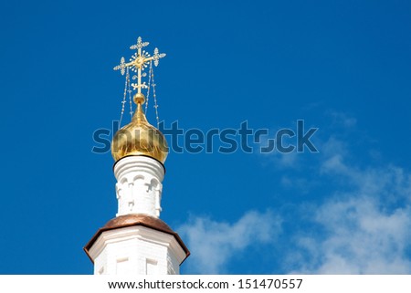 Heads of Curch | Heads of Curch on skyblue background with golden crosses