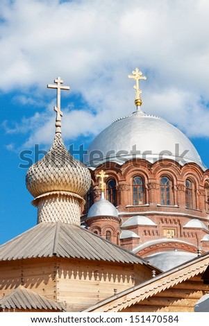 Heads of Curch | Heads of Church on skyblue background with golden crosses