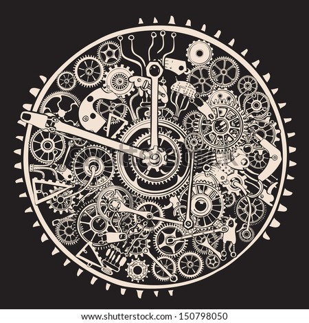 Cogs and Gears of Clock.