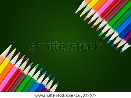 colorful pencil color frame border background with chalk board
