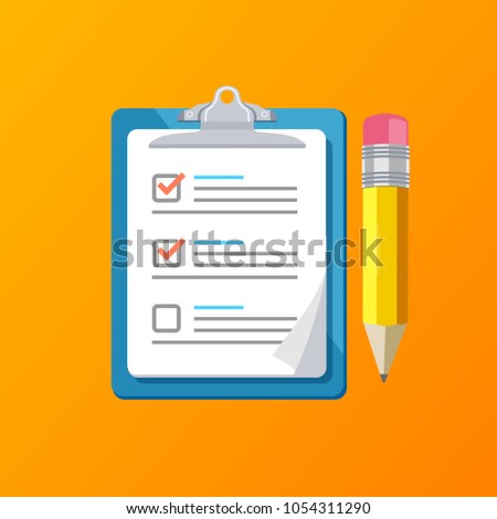 Realistic Detailed 3d Claim Form Clipboard and Paper with a Pencil from Feedback Service. Vector illustration of Check List