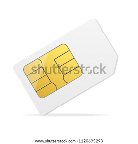 Realistic Detailed 3d White Mockup Template Blank Sim Card and Chip Wireless Equipment for Phone Mobile. Vector illustration