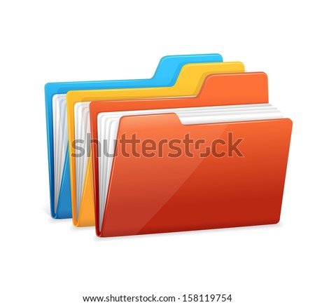 File folders icon isolated on white