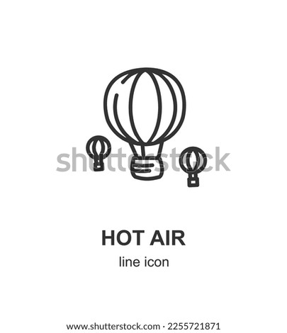 Turkish Kapadokya Hot Air Balloon Sign Black Thin Line Icon Emblem Concept. Vector illustration of Cappadocia