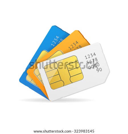 Sim Card Set. Vector illustration