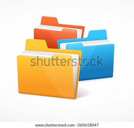  File Folder Colorful One After the Other. Vector illustration