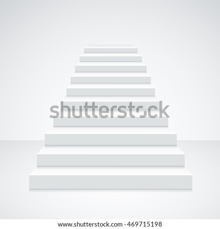 White Staircase Blank on a Light Background. A Symbol Of The Achievements. Vector illustration