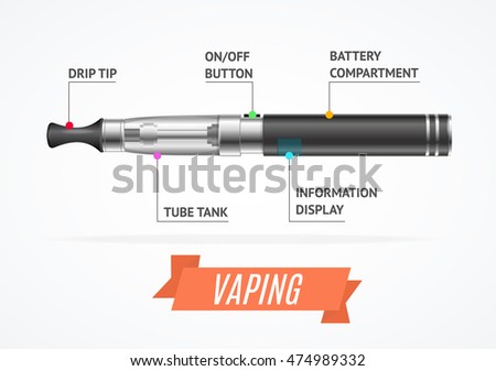 Vaporizer E-sigaret Infographics. Structure Of The Device. Vector illustration