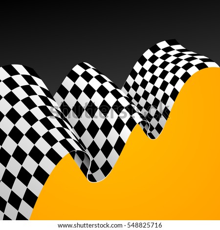 Checkered Racing Flag Background with Space for Your Text. Vector illustration