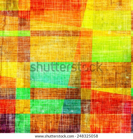 Grunge aging texture, art background. With different color patterns: red (orange); yellow (beige); brown; green; cyan