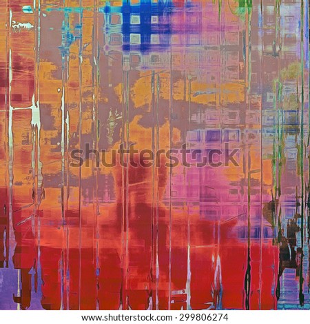 Old texture with delicate abstract pattern as grunge background. With different color patterns: yellow (beige); gray; blue; red (orange)