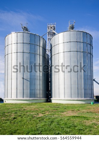 Big silos on large modern cow farm