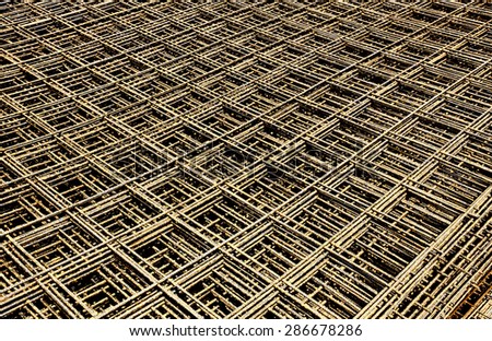 Abstract image of reinforcement steel mesh for concrete slabs