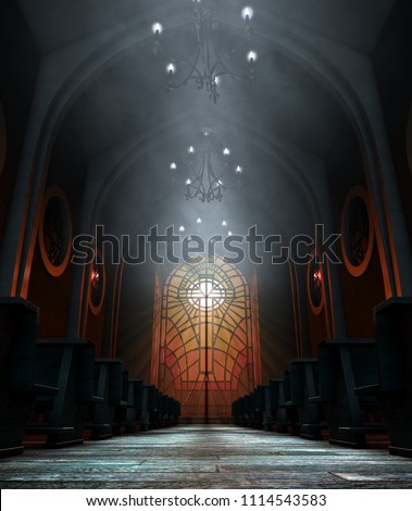 Similar – Image, Stock Photo Cross in the church Gold