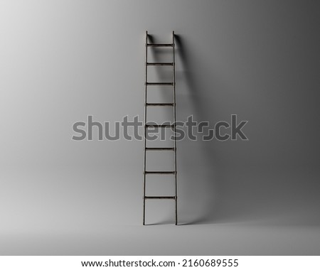 Similar – Image, Stock Photo A ladder leaning against a tree for pruning, under a blue sky with clouds of sheep