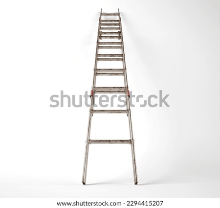 Similar – Image, Stock Photo A ladder leaning against a tree for pruning, under a blue sky with clouds of sheep