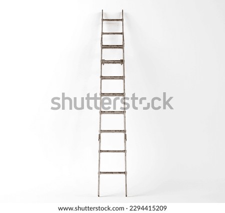 Similar – Image, Stock Photo A ladder leaning against a tree for pruning, under a blue sky with clouds of sheep