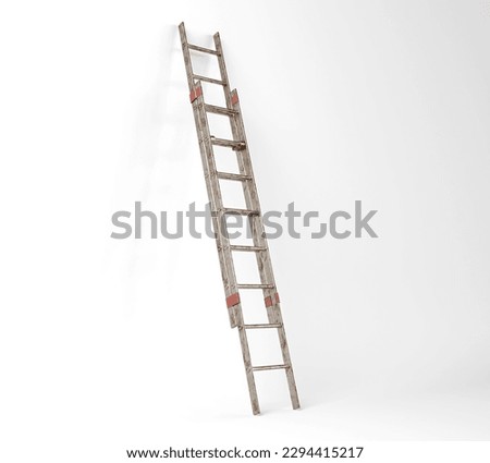 Similar – Image, Stock Photo A ladder leaning against a tree for pruning, under a blue sky with clouds of sheep