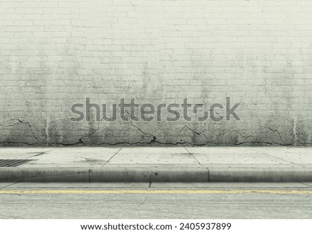 Similar – Image, Stock Photo Curb on an empty road by the forest