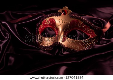 Carnival mask isolated on a black muslin