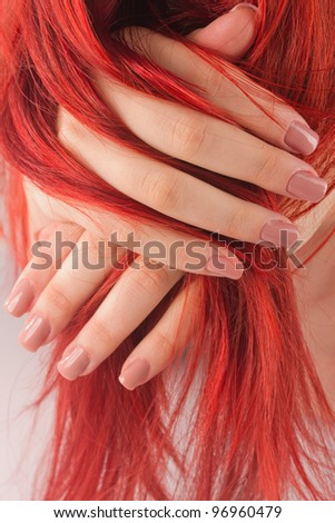 red hair and nails