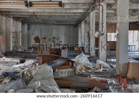 Photo from demolition  textile  factory,big hall.