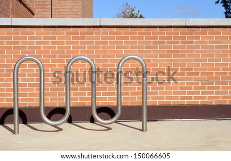 metal bike rack in campus