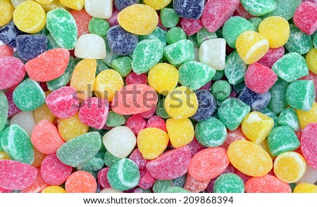 many colorful gummy candies for background use
