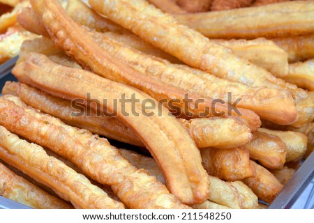 Asian deep fried dough stick at market place
