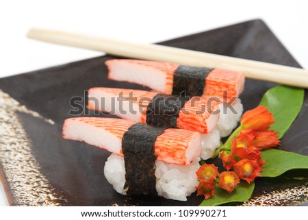 sushi,japanese food  display on dish