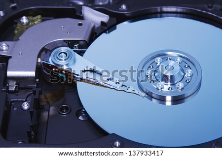 Inside hard drive,concept computer and technology