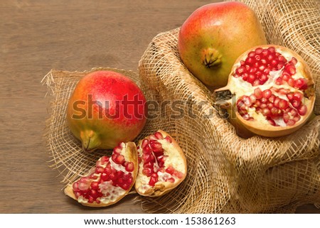 Pomegranate fruits in in crate,healthy fruit
