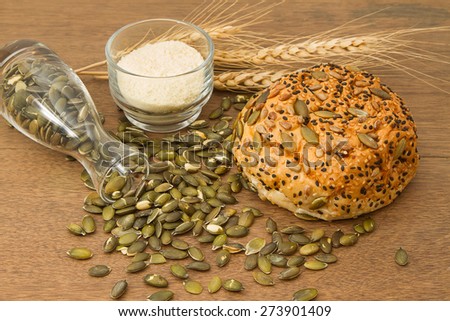 Whole wheat bread with pumpkin seeds