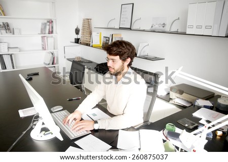 young man start up working in the office